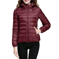 Зимни палта за жени топла водоустойчива леко яке с качулка вятърно палто с рециклирана изолация тънък къс качулка надолу палто