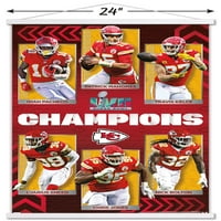Kansas City Chiefs - Super Bowl LVII шампиони стенен плакат с магнитна рамка, 22.375 34