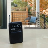 Jensen Portable AM ​​FM Radio, Black, MR-80