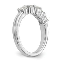 Солидна 14k бяло златна лаборатория отглеждана диамант пет каменни сватбени ленти с размер на пръстена