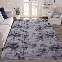 Парствено зона за килим за хол 8 '10' модерни плюшени пухкави килими рошави килими килим за спалня, тъмно сиво