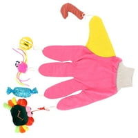 Пет пръста Тийзър ръкавици с 5-пръстен домашни ръкавици с играчка за котешко коте