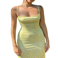 Y2K Floral Print Spaghetti Strap Bodycon Maxi Dress Deep V Neck Long Rass Sexy Backless Summer Wearwear