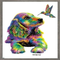 Морено - Стенски плакат за кучета и колибри, 14.725 22.375