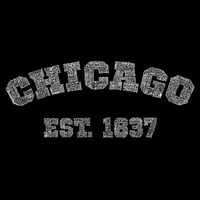 Поп арт Мъжка тениска с дълъг ръкав-Чикаго 1837