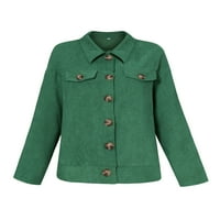 Karuedoo Womens Casual Blazer яке бутон с дълъг ръкав нагоре реплика тънък джобен работен офис палто зелено xl