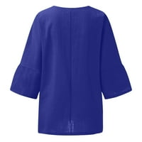 Женски моден великденски отпечатан кръгла шия с къс ръкав тениска блуза хлабав клирънс
