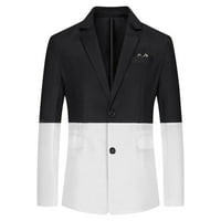 Мъже покрития Clearance Мъжки мода England Solid Color висококачествен ежедневен еднократна костюма Rollbacks Black L