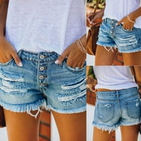 Дамски дънкови шорти лято случайни ниска талия разкъсани джинси лятна дупка Висока талия ежедневни къси дънки