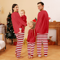 Коледна история пижама органичен памук Топ и карирани панталони Коледа съвпадение Пижами Комплект за бебе възрастни деца кучета