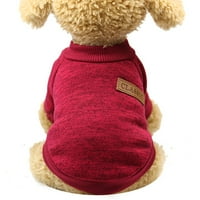 Сладка домашна рокля котешка котешка пуловер домашен любимец яке за куче зима топла жилетка куче отпечатано пуловер малки кучета риза върхове червен х-голям