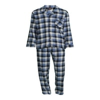 Ханес мъже и големи мъже памук фланел пижама комплект, 2-парче, размери с-5ХЛ