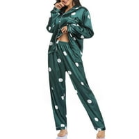 Binmer Women Summer Pajame Suit Pajama Suit Print Home Wear Двумесец костюм с дълъг ръкав панталон пижама комплект