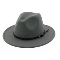 Cuoff Unise Fashion Would Belt Flat Top Top Fedora Hat Party Church Hats Cap Cap