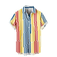 Мъжки улица Случайна риза Мъжки хавайски ежедневни летни ризи с къс ръкав отпечатан прилятен плажен бутон надолу ризи с джоб