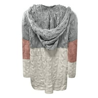 изискан Мода Извънгабаритни пуловери за жени подарък-Плътен цвят плета лек удобен пуловер върхове бял Размер л