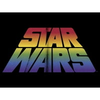 Junior's Star Wars Pride Perspection Rainbow Logo Graphic Tee Black голям