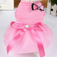 Shulemin Summer Bowknot Design Party Wedding Dog Puppy Princess Dress Костюм за пола за домашни любимци, синьо