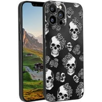 Съвместим с iPhone Pro Phone Case, Skull- Case Silicone Защитен за Teen Girl Boy Case за iPhone Pro