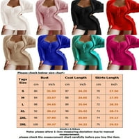 Glonme Solid Pajamas Cets for Women Fuzzy Hotel Nightwear Уютен салон Син XL
