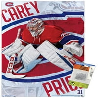 Montreal Canadiens - Плакат за стена на Carey с бутални щифтове, 14.725 22.375