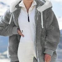 Коледа ясен suwhwea за зимата дълги палта за жени плюс размер зима топло свободно плюшено плюшено палто с палто с качулка с качулка