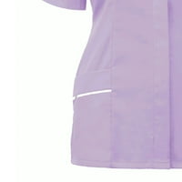 Плътен цвят работна униформа дама защитни медицински сестри Дамски Ревера грижещ дрехи клиника върхове туника дамски Блуза ексфолианти Униформа медицински сестри