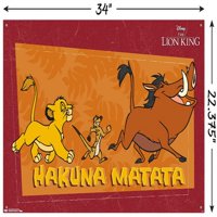 Disney The Lion King - Стенски плакат на Hakuna Matata с бутални щифтове, 22.375 34