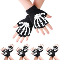 Чифтове деца скелет топъл блясък в тъмните плетен плетен ръкавици ръкавици за сняг за сняг детски ръкавици Gantlet ръкавици деца ръкавици момчета плетени ръкавици от ръкавици деца зима матен