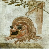Римска мозайка-трагична маска, Мозайка, музей Латерано, Рим, Италия Плакат за плакат