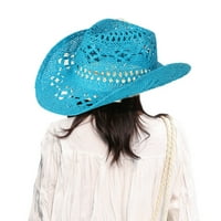 Модна дама сгъваема ежедневна шапка широка слънчева шапка за жени и мъже запалват каубойска шапка