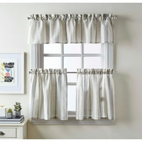 McKenzie Valance и Collection Curtain Collection, 14 Valance, Striped, Grey, Adult