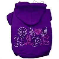 Mirage Pet 54- SMPR мир любов Надежда за рак на гърдата Rhinestone Pet Hoodie, Purple - Small 10