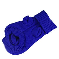 Talus Fashion Pet Dog плетен пуловер Зимно топло палто кученце Knitwear Jacket Apparel Royal Blue Size 8