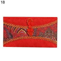 Pnellth китайски стил червен плик благославяне класически сатен традиционна чанта за късмет за Нова година