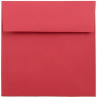 Хартиени квадратни пликове, червено, на опаковка
