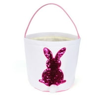 Pnellth пайети заек дизайн великденски яйца бонбони подаръци за лов на кошница с кофа с дръжка