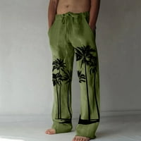 Бельо бельо мъжки модни ежедневни малки печат памук печатни джоб Дантела работни панталони за мъже Мъжки Панталони зелен хл