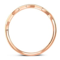Помпей Зиг-Заг Дамски пръстен венчална халка в 14к Бяло, розово или жълто злато