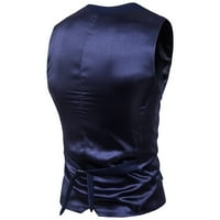 Аайомет мъжки резервоар за мъже Мъжки костюм Vest V Neck Silm Fit Solid Formal Cuil Coai