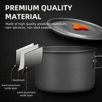 Carevas Camping Cooking Set Camping Cookwate Set Camping Pot Pan Set Nesting Camp Cook Set Camping & Thiking Mini Cookware Camping Backpacking Pans