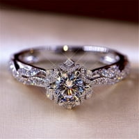 10k бяло злато диамантен квадратен клъстер пръстен cttw